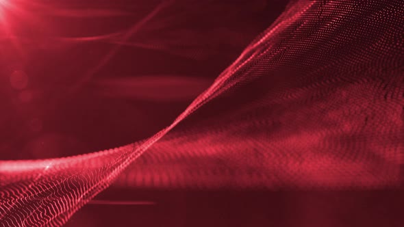 Abstract Wavy background of particles forms lines alt