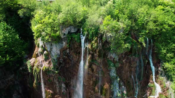 Plitvice croatia national park aerial view of waterfall scenic natural ...