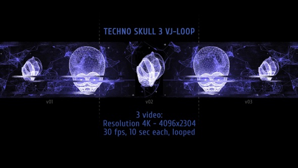 Techno Alien Skull Vj Loops