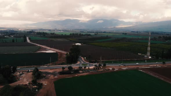 Aerial View On A Cloudy Day Look On The Mountains 