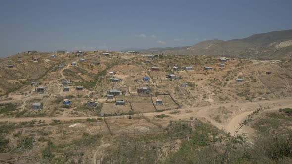 Village with houses in Haiti