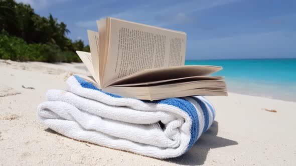 Wide above abstract view of a white sand paradise beach and aqua blue ocean background in best quali alt