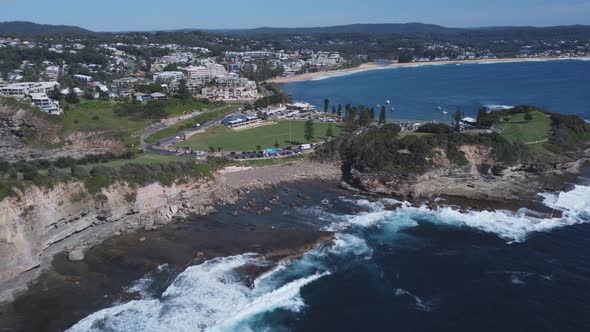 aerial approaching shot of the skillion and the haven alt