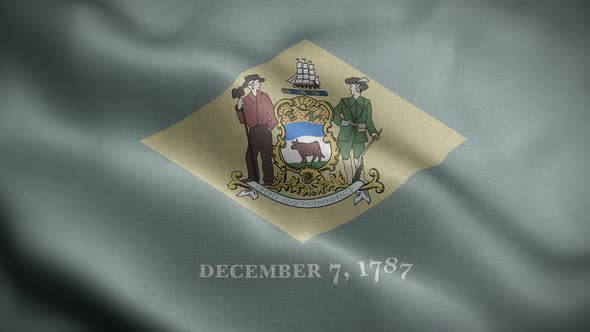 Delaware State Flag Blowing In Wind alt