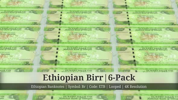 Ethiopian Birr | Ethiopia Currency - 6 Pack | 4K Resolution | Looped alt