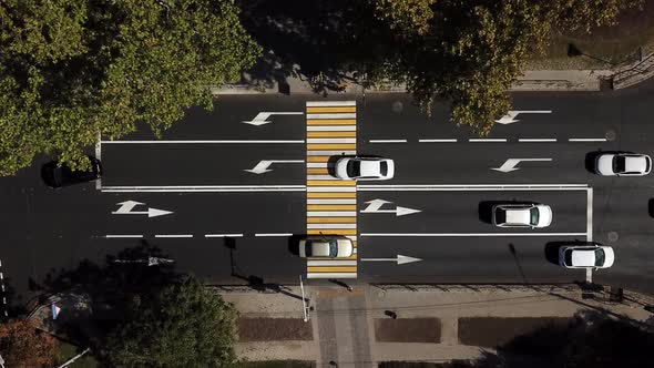 City Roads From Above - Modern Urban Traffic Intersection in August alt