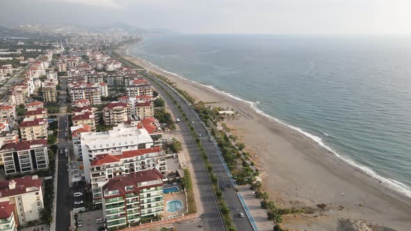 Aerial View Alanya Turkey  Resort Town Seashore alt