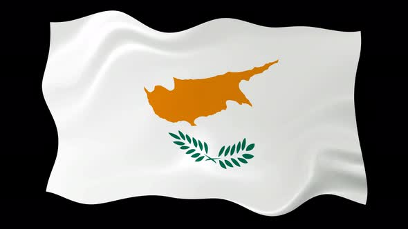 Cyprus Waving Flag Animated Black Background
