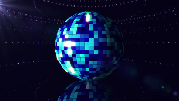 Blue Disco Ball VJ Background Loop
