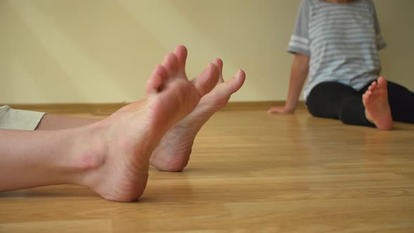 Circular Foot Movements Yoga Practice As a Female Relaxing Leisure Smooth Movements As a Way To alt