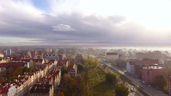 The old town of Gdansk, top view alt