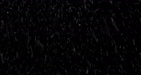 Falling White Snow on a Black Background Realistic in Resolution Looped Seamless Has No Beginning