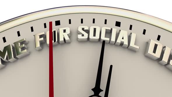 Time For Social Distancing Clock Stay Healthy Away From Others 3d Animation alt
