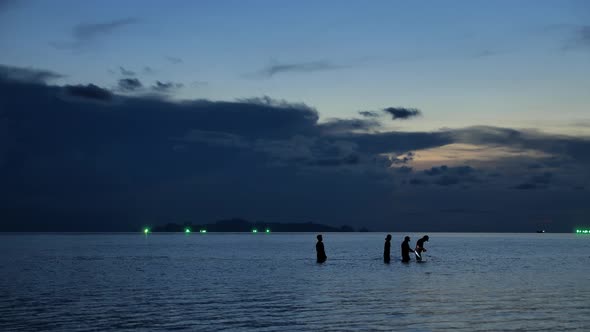 Stormy Sky Over the Sea at Sunset Thunder and Lightning in the Tropical Rainy Season alt
