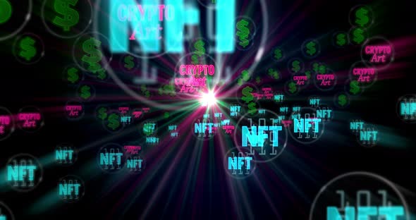 NFT Crypto Art symbols seamless loop alt