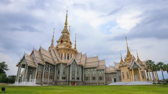 4k Time-lapse of Wat Luang Pho Toh temple or Wat Non Kum temple in Nakhon Ratchasima