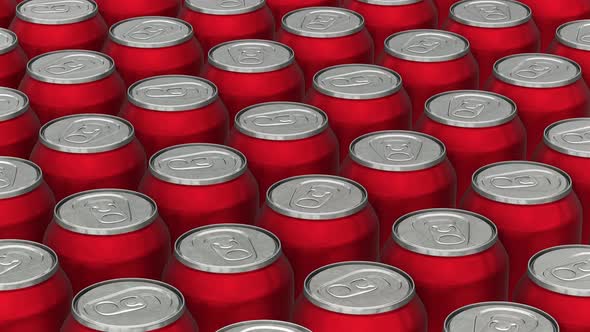 Endless Red Aluminum 3D Soda Cans