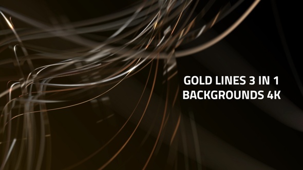 Gold Lines Background 3 in 1 (Loop, 4K)