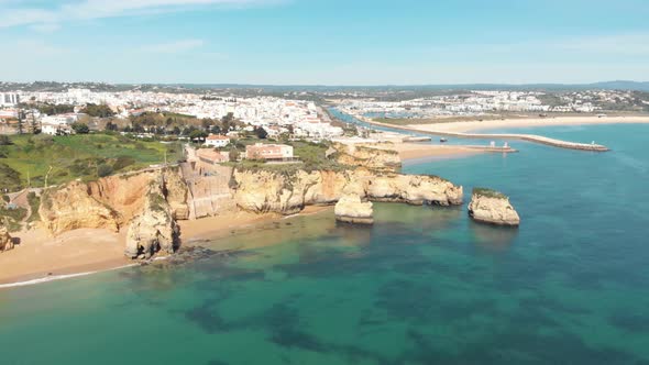 Lagos Old town Coastline that stretches along side Algarve Atlantic sea, Portugal alt