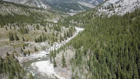 Aerial Footage Flying Length Of A Creek