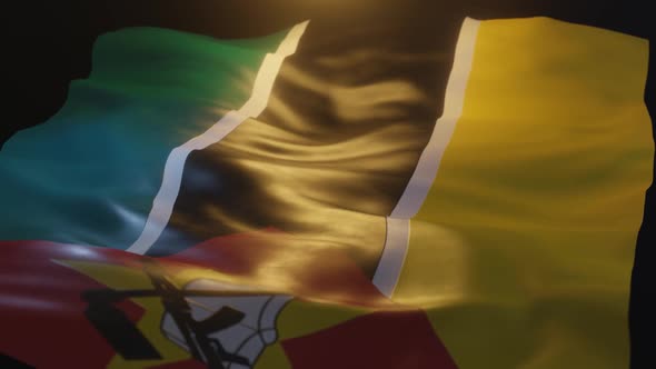 Mozambique Flag Low Angle View