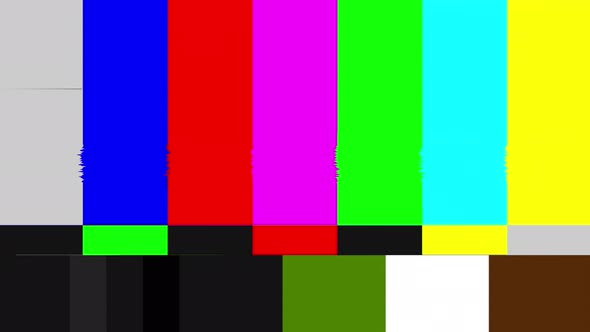 No signal old vintage TV. Static color noise. Glitch Error Video Damage . alt