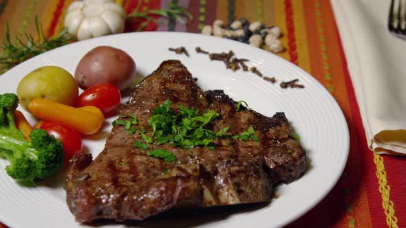 NY Strip Steak Grilled And Seasoned With Fresh Herbs 47