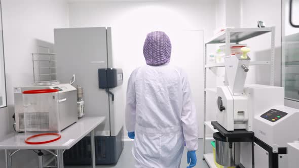 A Laboratory Worker Prepares Equipment for the Study