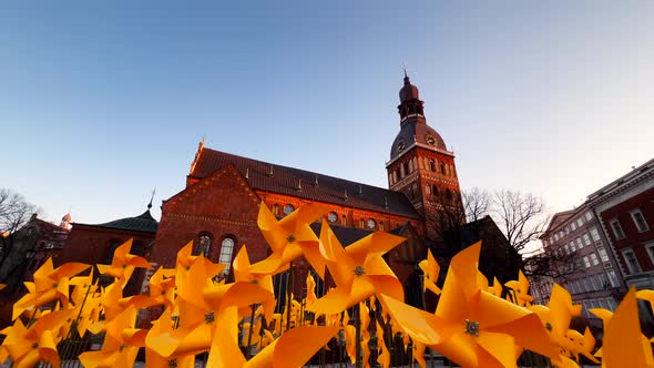 Beautiful Shot of Dome Cathedral in Riga Old Town Latvia  Great Travel Destination alt
