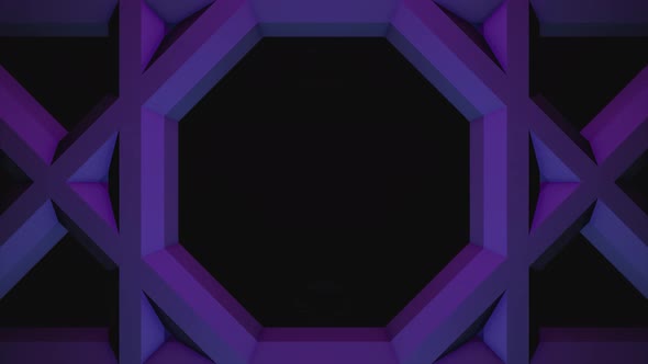 Colorful animation of moving squares with hexagons inside alt