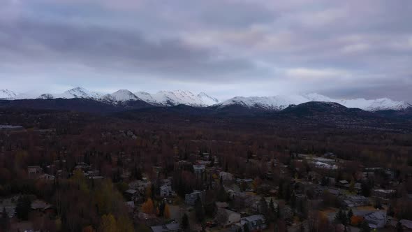 Anchorage City in Cloudy Autumn Morning alt