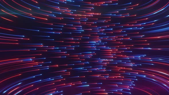 Abstract Neon Background From Light Lines Swirling in Space alt