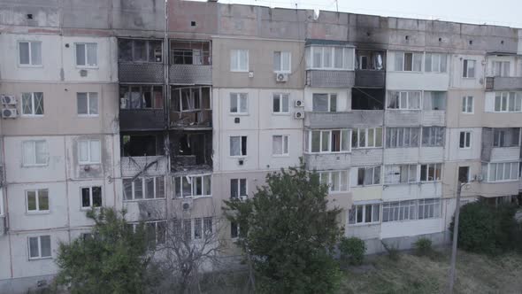 Makariv Ukraine a Building Destroyed By the War alt