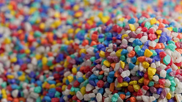 Crushed Colored Stones Heap Slowly Spinning Loopable Closeup alt