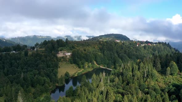 Trabzon Village Mountains Forest And Cloud Shadows Aerial Hyperlapse 3