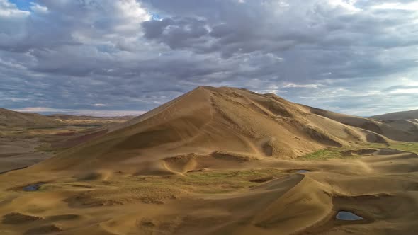 Barkhans in Mongolia Sandy Desert 