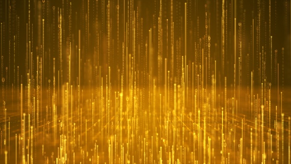 Golden Digital Particles Rising