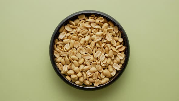 Top View of Bowl with Peanuts