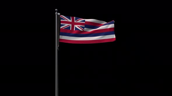 Hawaii State Flag, 4K Prores 4444 Footage With Alpha alt