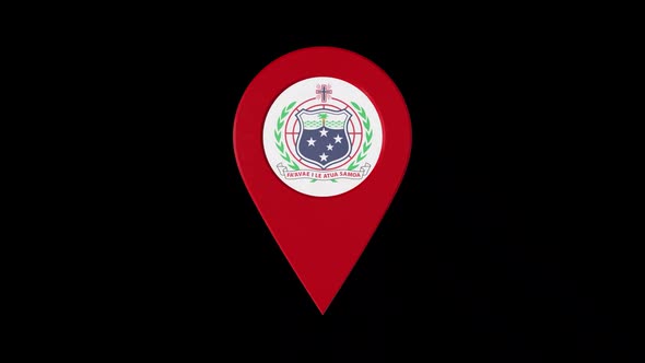 3D Rotating Pin Icon Animation With Samoa  Coat Of Arms  Alpha Channel 2K alt