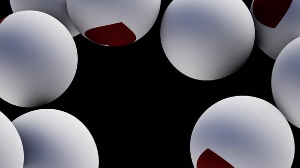 Love and romance hearts drawn on colored balls are falling Isolated by the Alpha channel alt