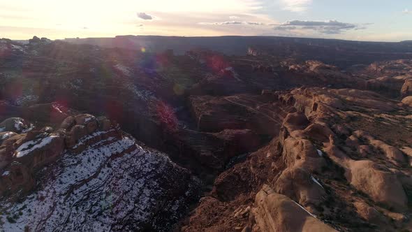 Aerial view of Kane Creek Canyon near Moab Utah alt