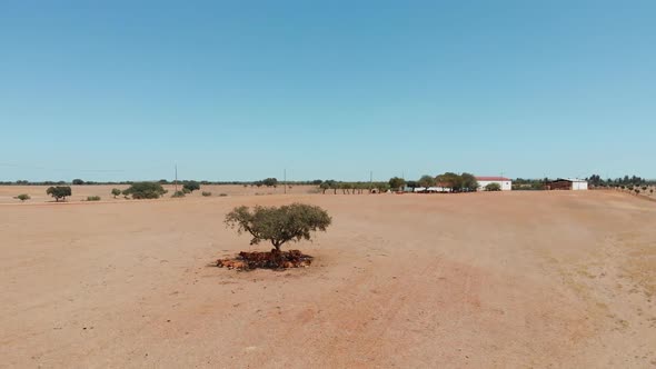 Portugal Countryside, Arid Climate. Aerial View.