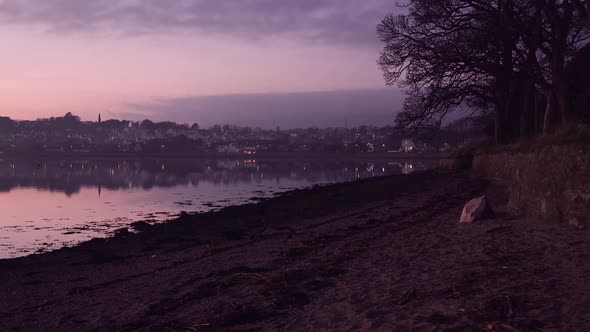 The Beautiful Beach at an Amazing Nighjt at Culmore Point Near Derry Northern Ireland alt