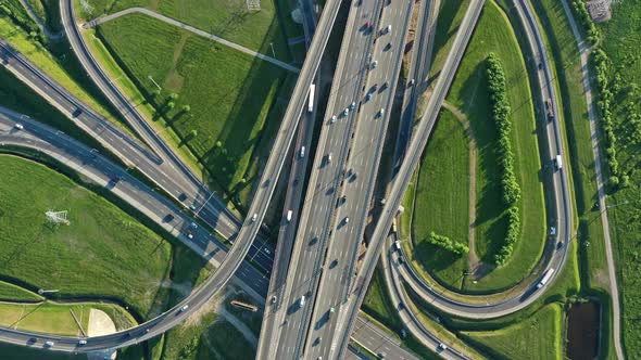 Lot of Cars on Modern Road Junction alt