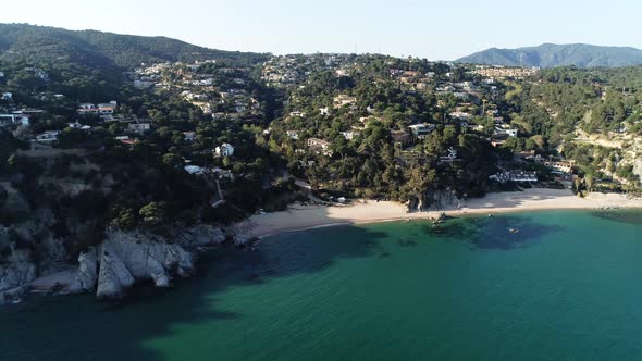 Aerial Drone View of the Costa Brava in Catalonia Spain