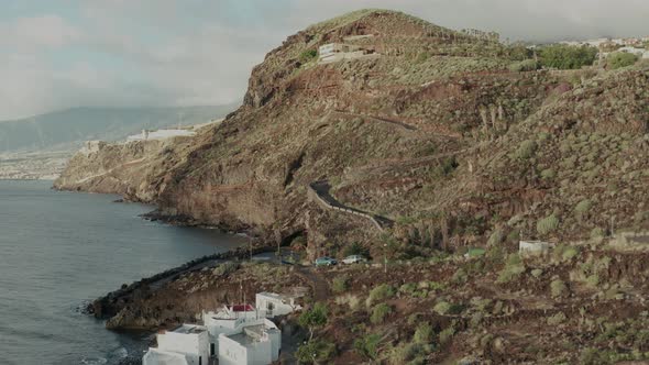Aerial Survey Above the Road in Tenerife, Canary Islands alt