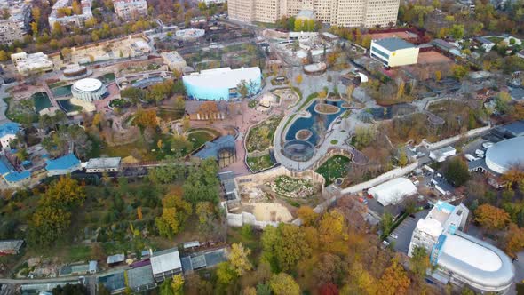 Kharkiv city animal park greenery aerial view