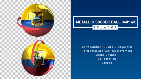 Metallic Soccer Ball 360º 4K - Ecuador