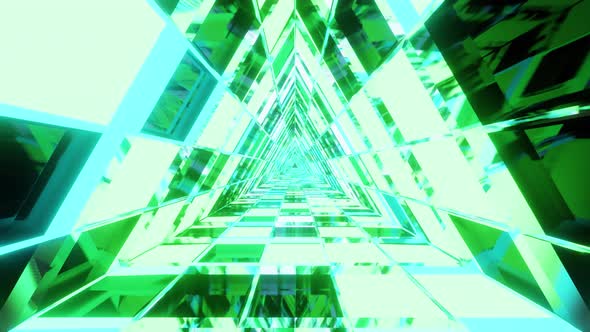 Emerald Crystalized Triangle Vj Loop Tunnel Background For Party 4K alt